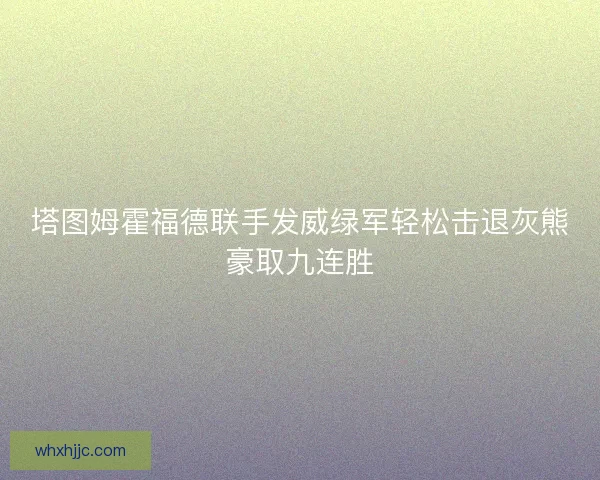 塔图姆霍福德联手发威绿军轻松击退灰熊豪取九连胜